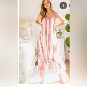 Worn once on vacation! Beautiful pink stripe THML dress